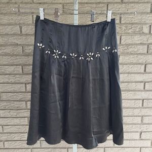 Velvet by Graham and Spencer 100% Silk Gray Skirt w Rhinestones Small EUC Y2K